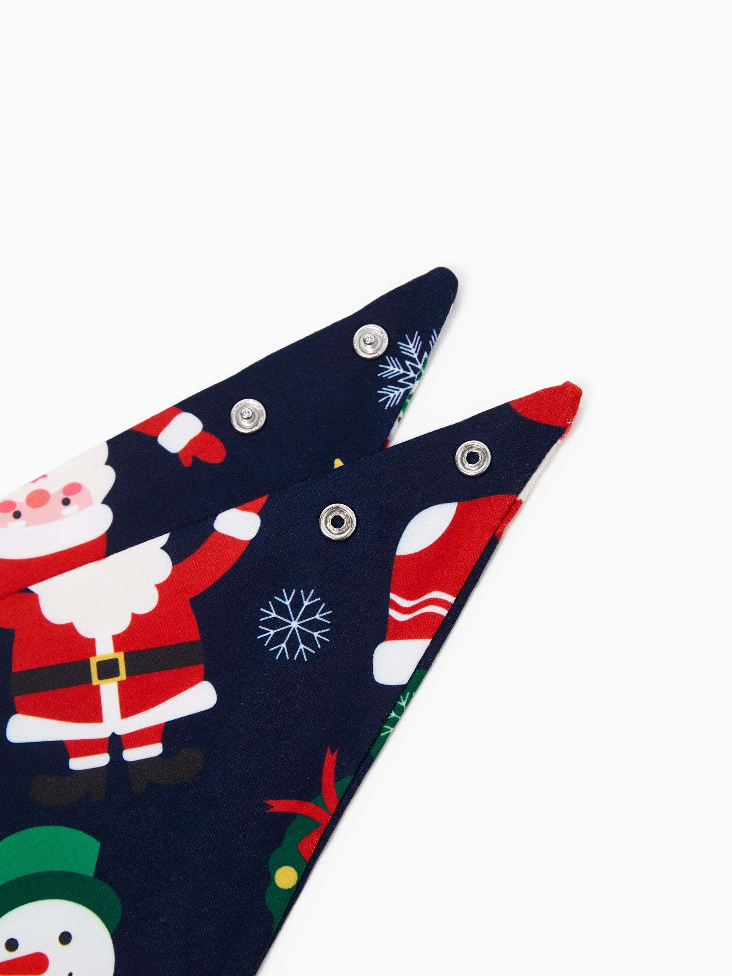 Christmas Matching Family Pajamas Set Glow In The Dark Santa Claus Dark Blue PJS with Christmas Socks Deep Blue