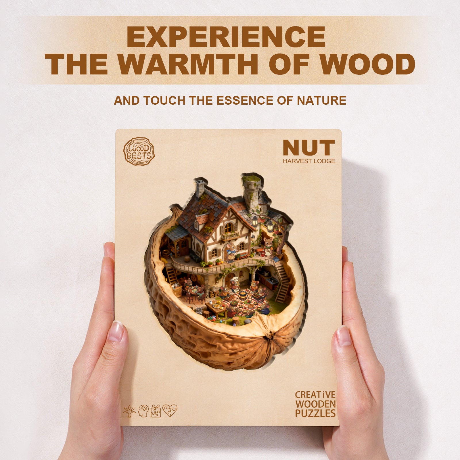 Nut Harvest Lodge Wooden Jigsaw Puzzle
