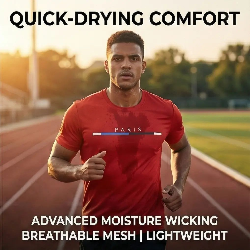 Men's 6-Pack Graphic Tees Short Sleeves Moisture Wicking Quick-Dry Athletic Cut Soft Tops for Summer Training & Running Value Set