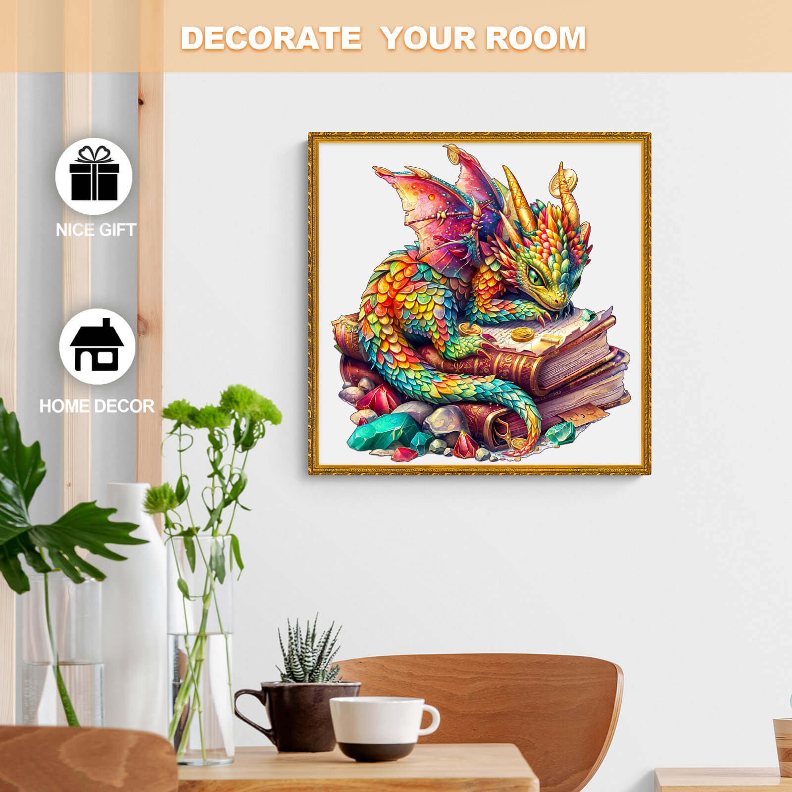 Jeweled Dragon Wooden Jigsaw Puzzle