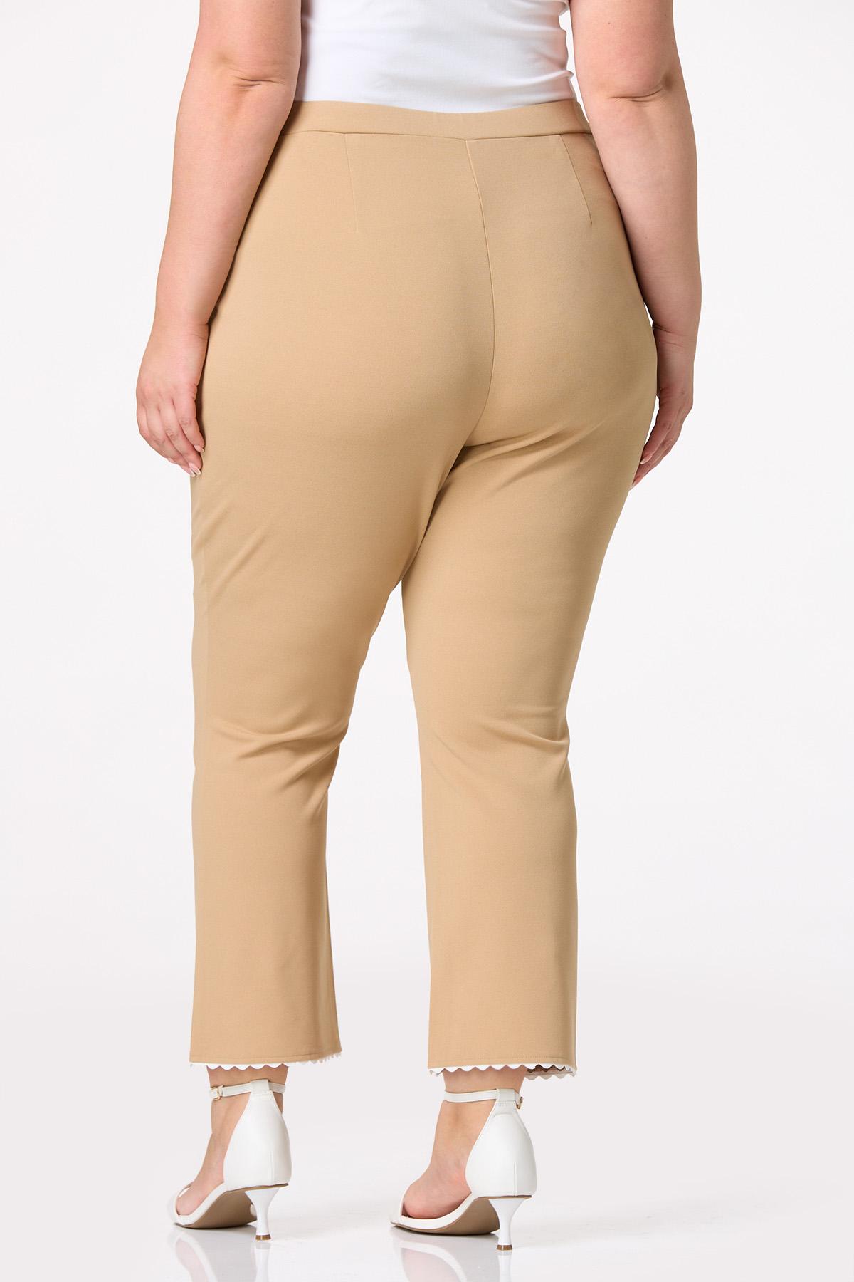Plus Size Ric Rac Trim Kick Flare Pants