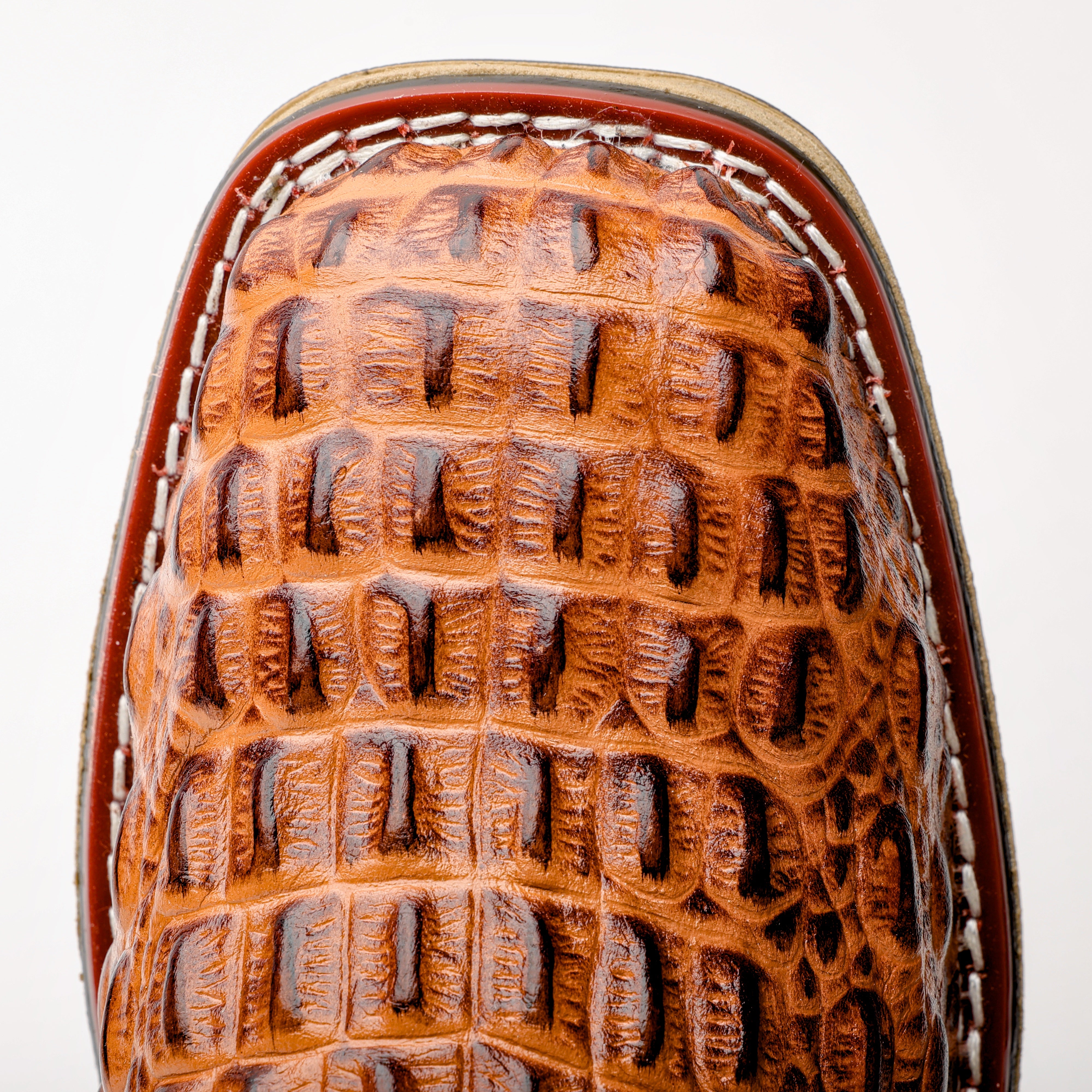 Tan Caiman Hornback Leather Boots With 3D Lightweight Sole - Composite Toe