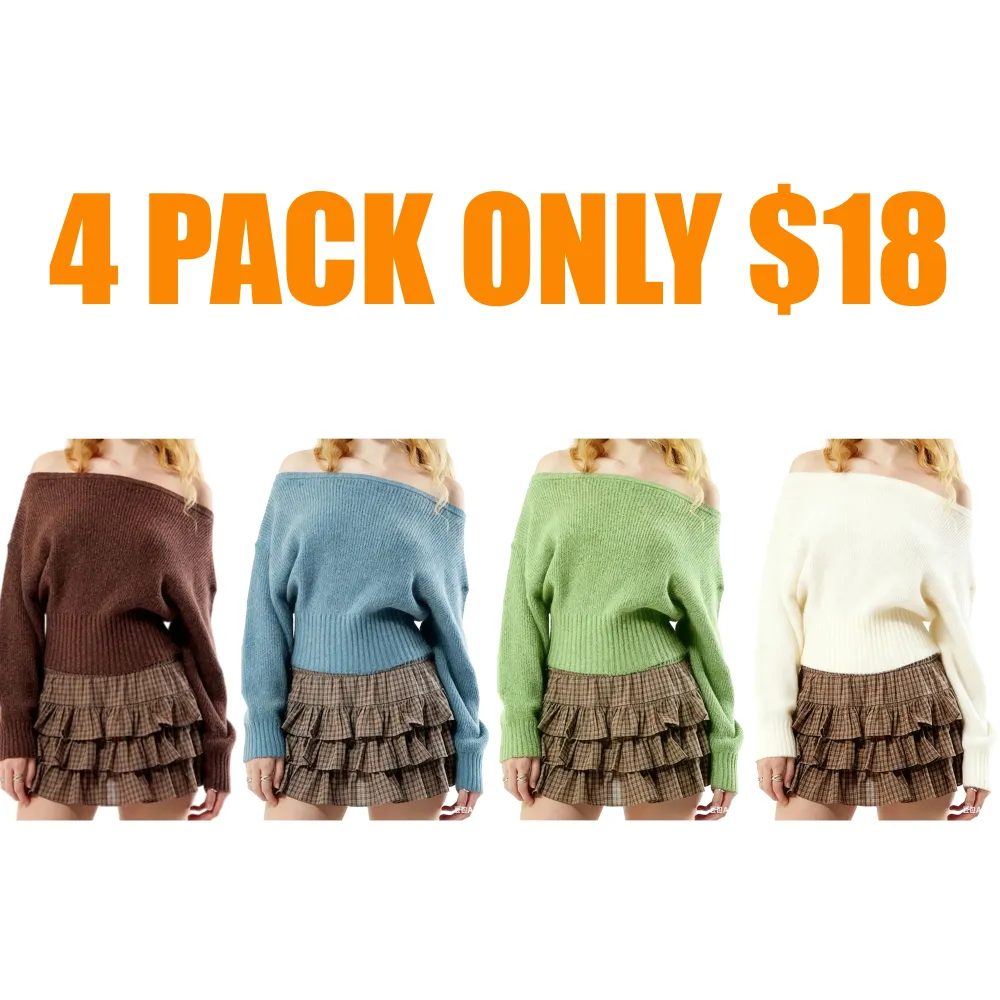 Women's Ribbed Off-The-Shoulder Sweater