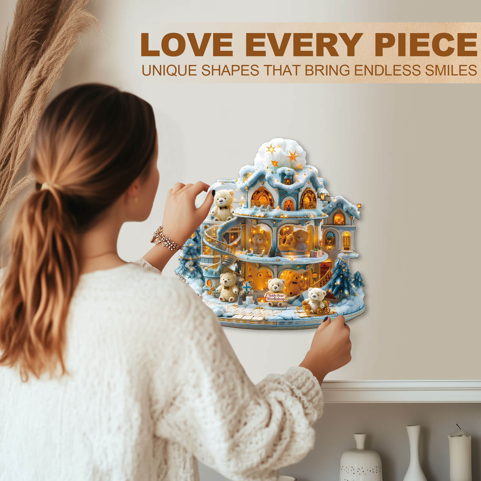 Teddy Bear Workshop Wooden Jigsaw Puzzle