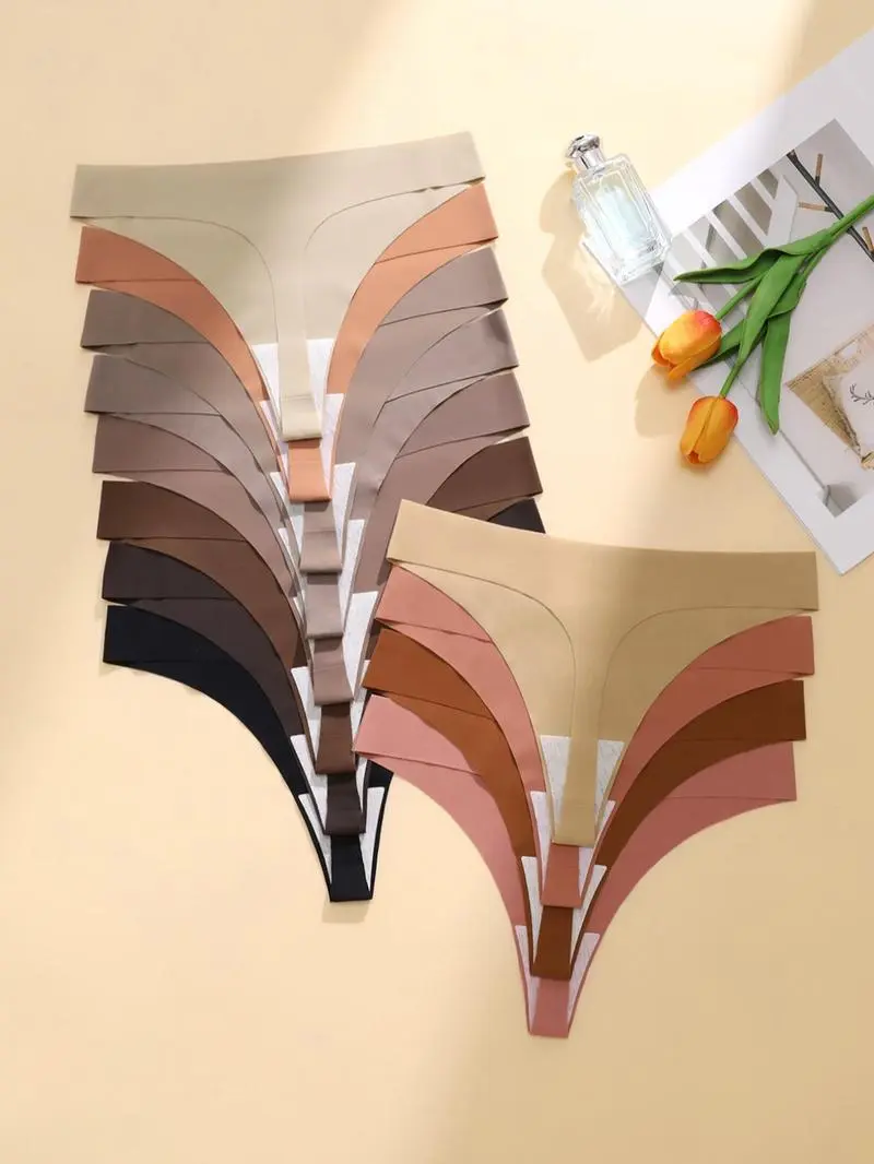 Women's Solid Color & Leopard Print Seamless Thong (Less than $1 each!)