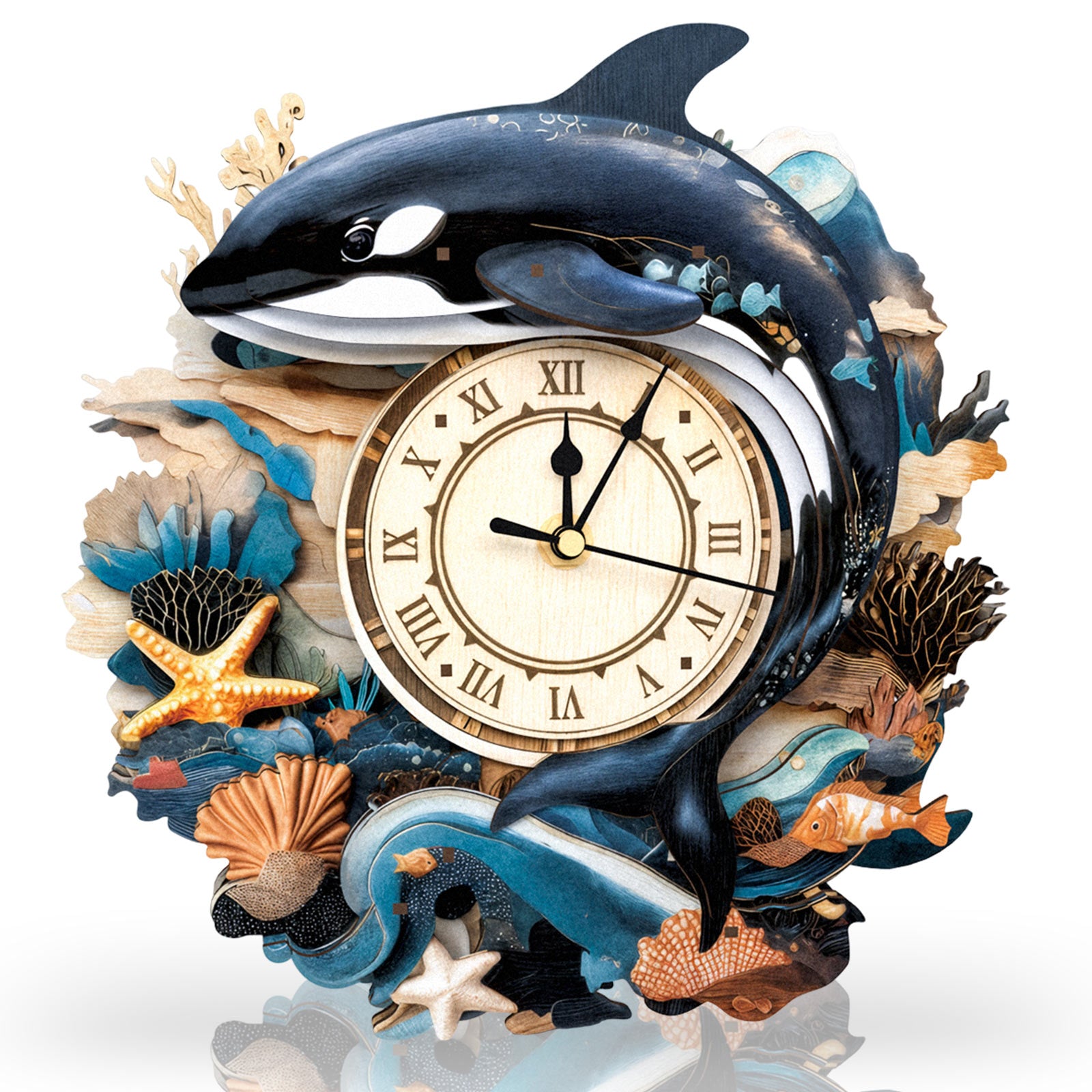 Killer Whale – DIY Wooden Clock, 3D Puzzle Craft Kit