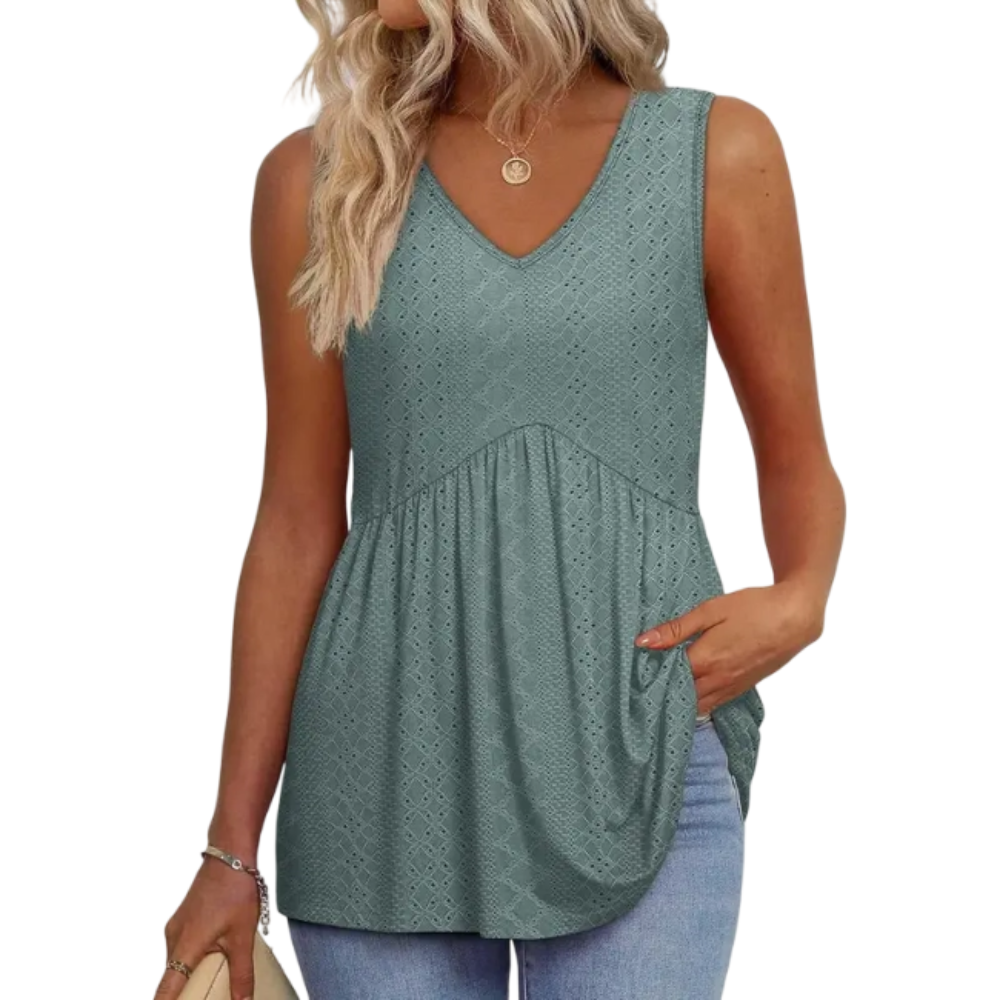 Womens Tank Tops  Flowy Peplum Tops for Women Dressy Sleeveless V Neck