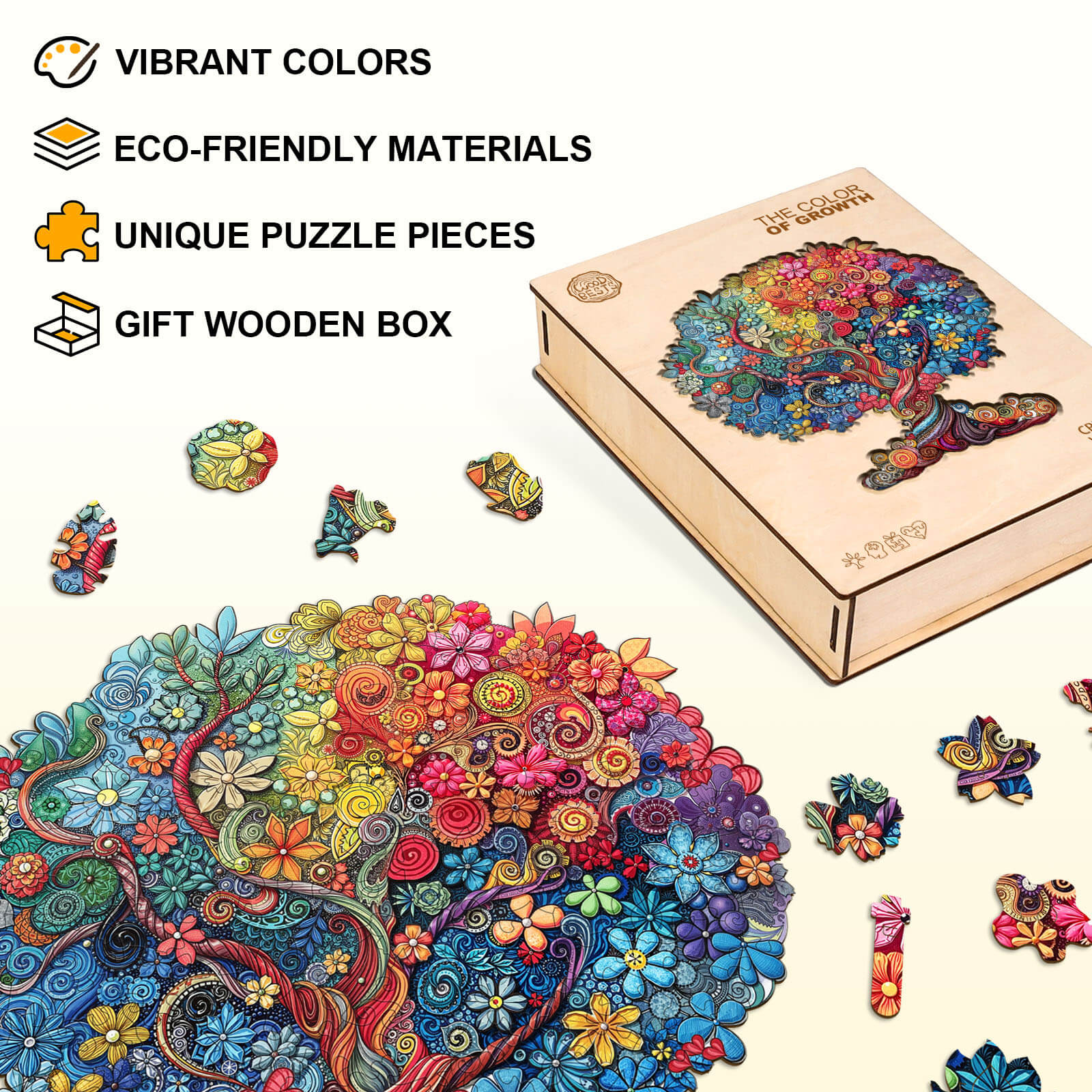 the color of growth Wooden Jigsaw Puzzle