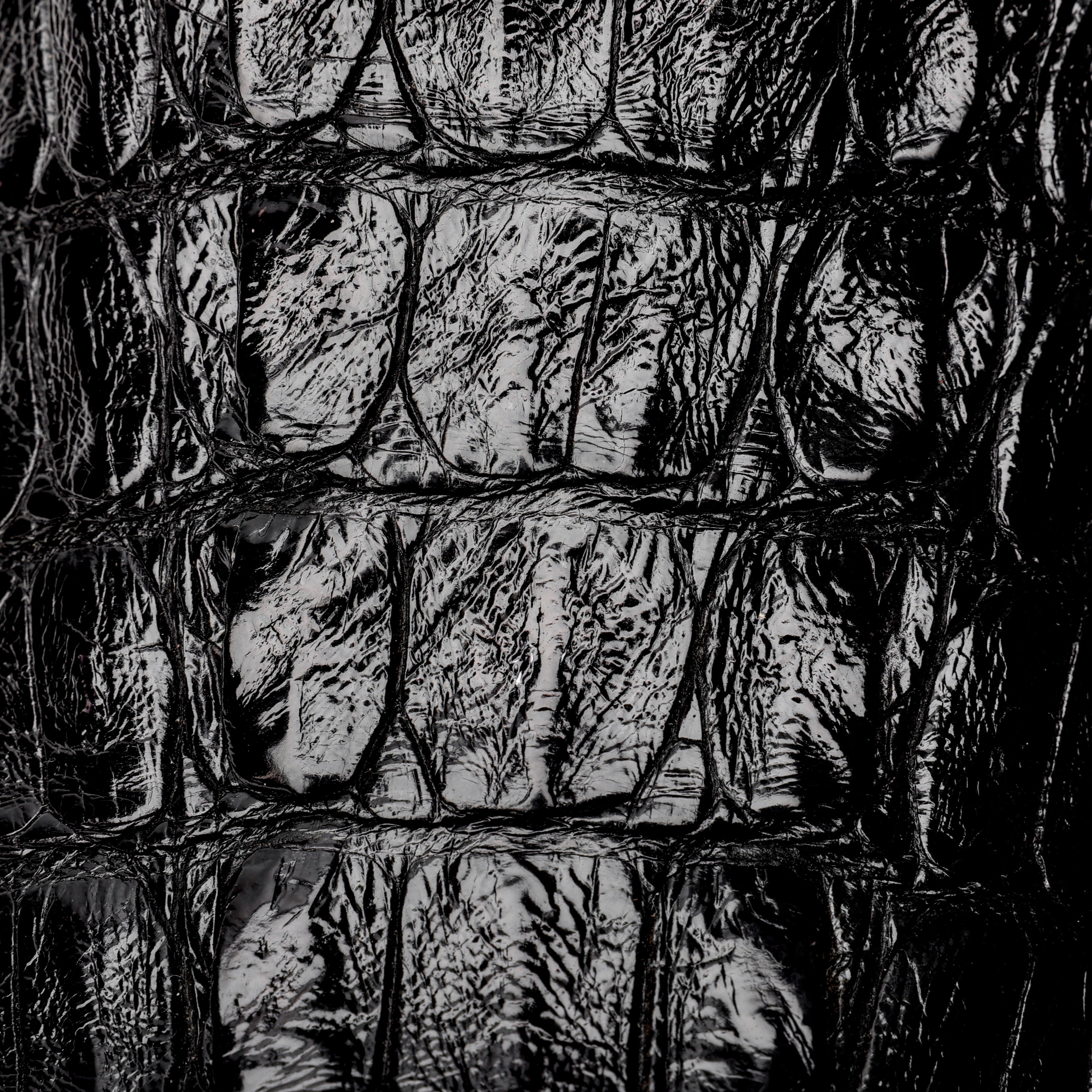 Black GENUINE Caiman Tail Boots - French Toe