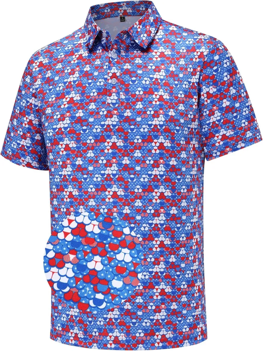 🔥Last Day 49% OFF Mens Golf Polo Shirts Short Sleeve Moisture Wicking Dry Fit Performance Casual Funny Golf Polo Shirts for Men