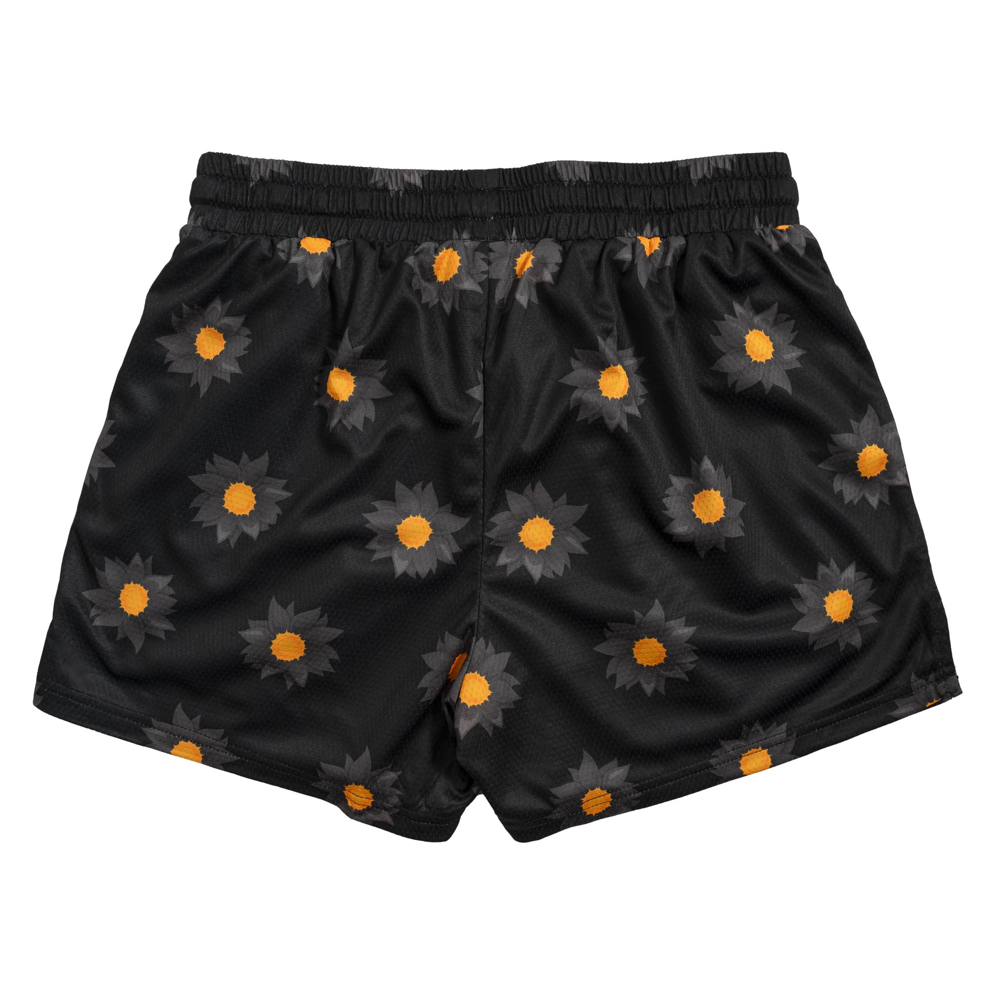 MUAY THAI SHORTS (MID THIGH CUT) SUNFLOWER - BLACKOUT