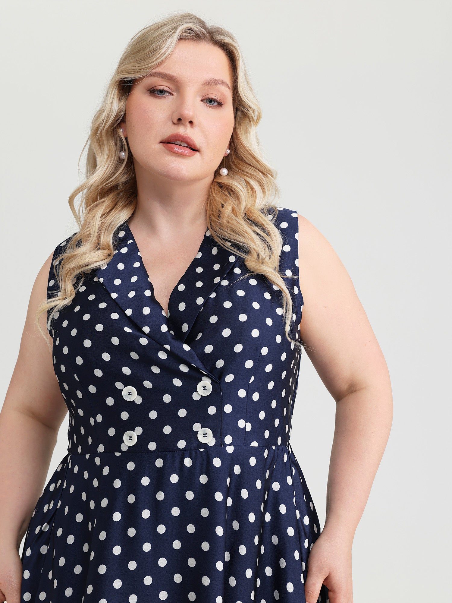 Retro Polka Dots Fit And Flare Mini Dress