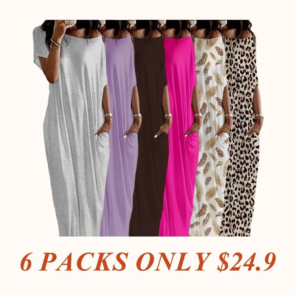 Women's Solid Color Batwing Sleeve Lounge Dress, Casual Comfy Short Sleeve Nightdress for Daily Wear