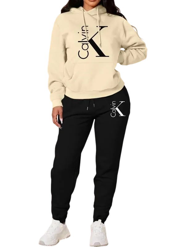 Women's Casual Hooded Sweatshirt Set