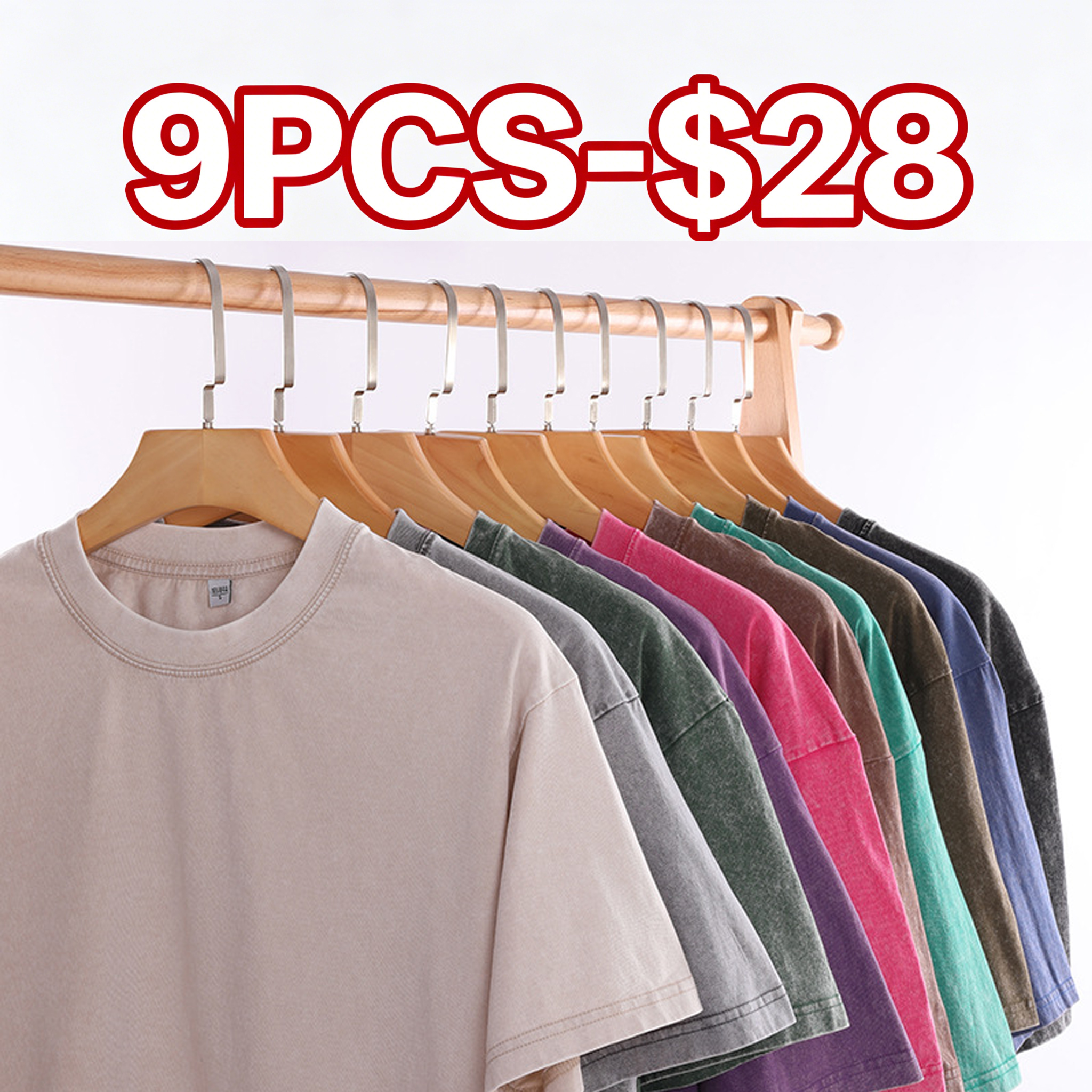 Men’s Vintage Oversized Heavyweight Cotton T-Shirt Pack