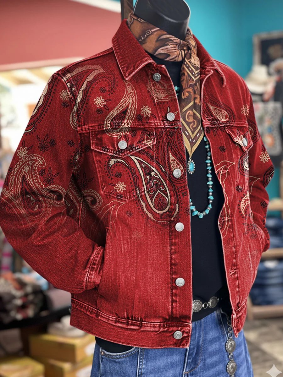 Vintage Paisley Art Print Casual Jacket