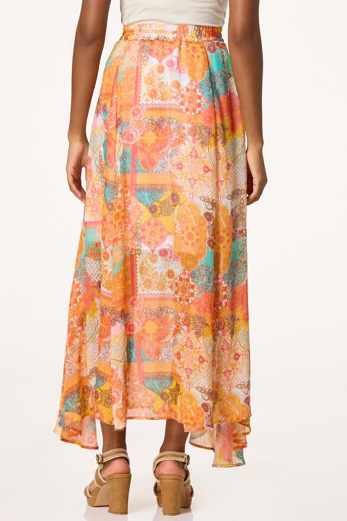 Printed Flowy Maxi Skirt