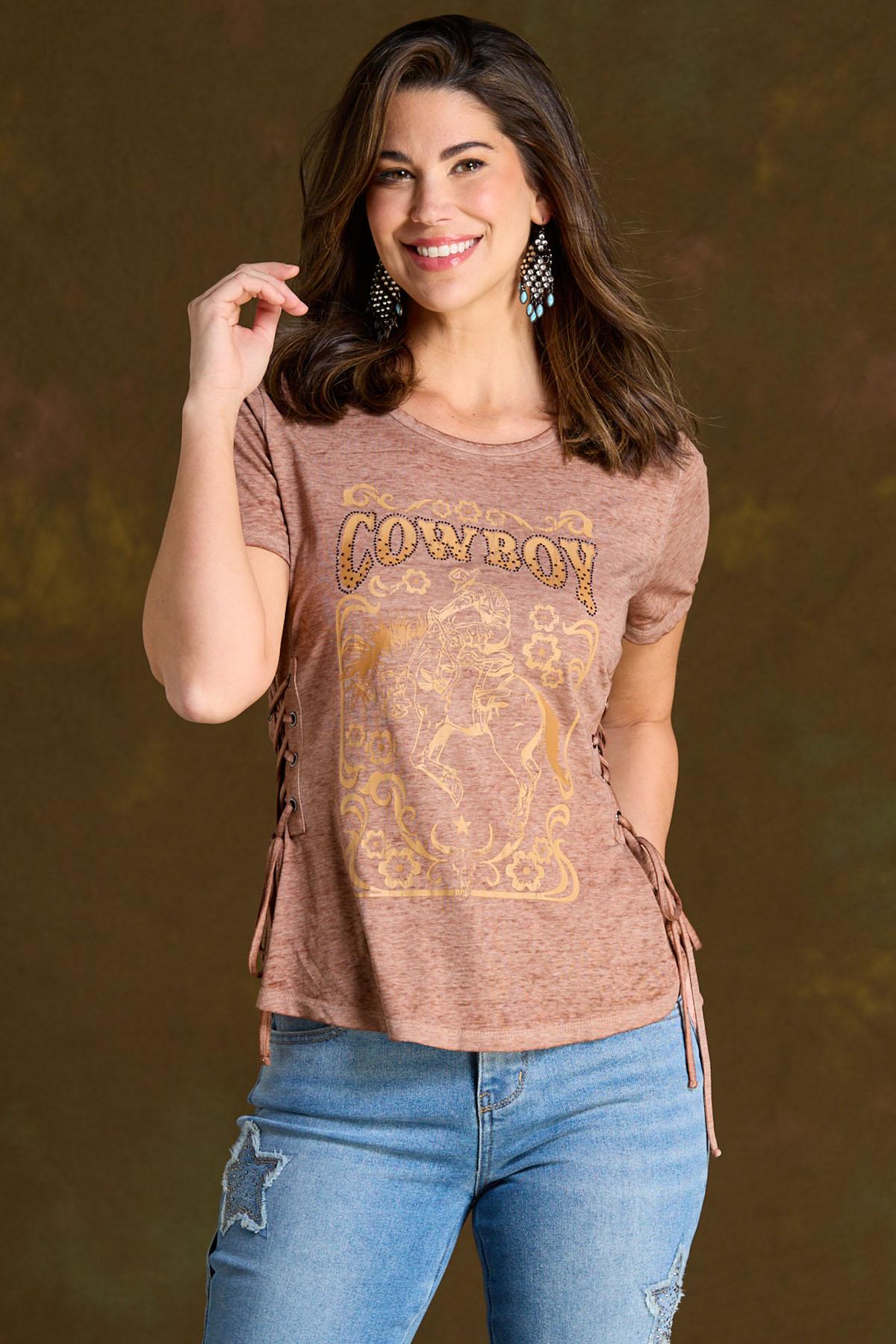Lace Up Cowboy Tee