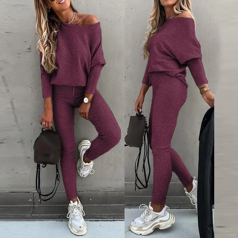 Women's 2 Piece Lounge Outfit Long Sleeve