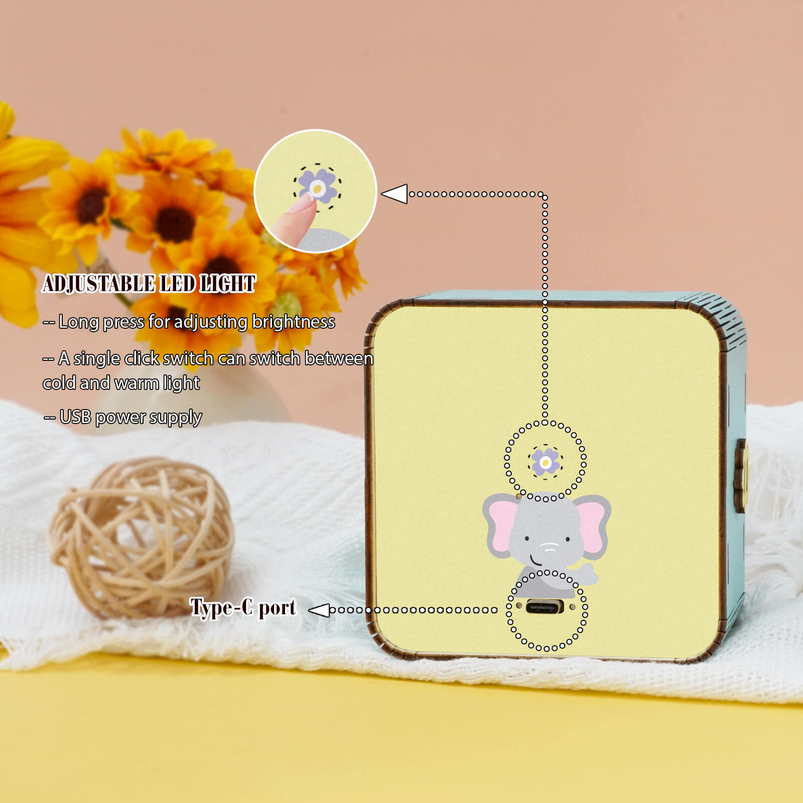 Dream Elephant 2 Kit - Personalized 3D Wooden Puzzle Night Light