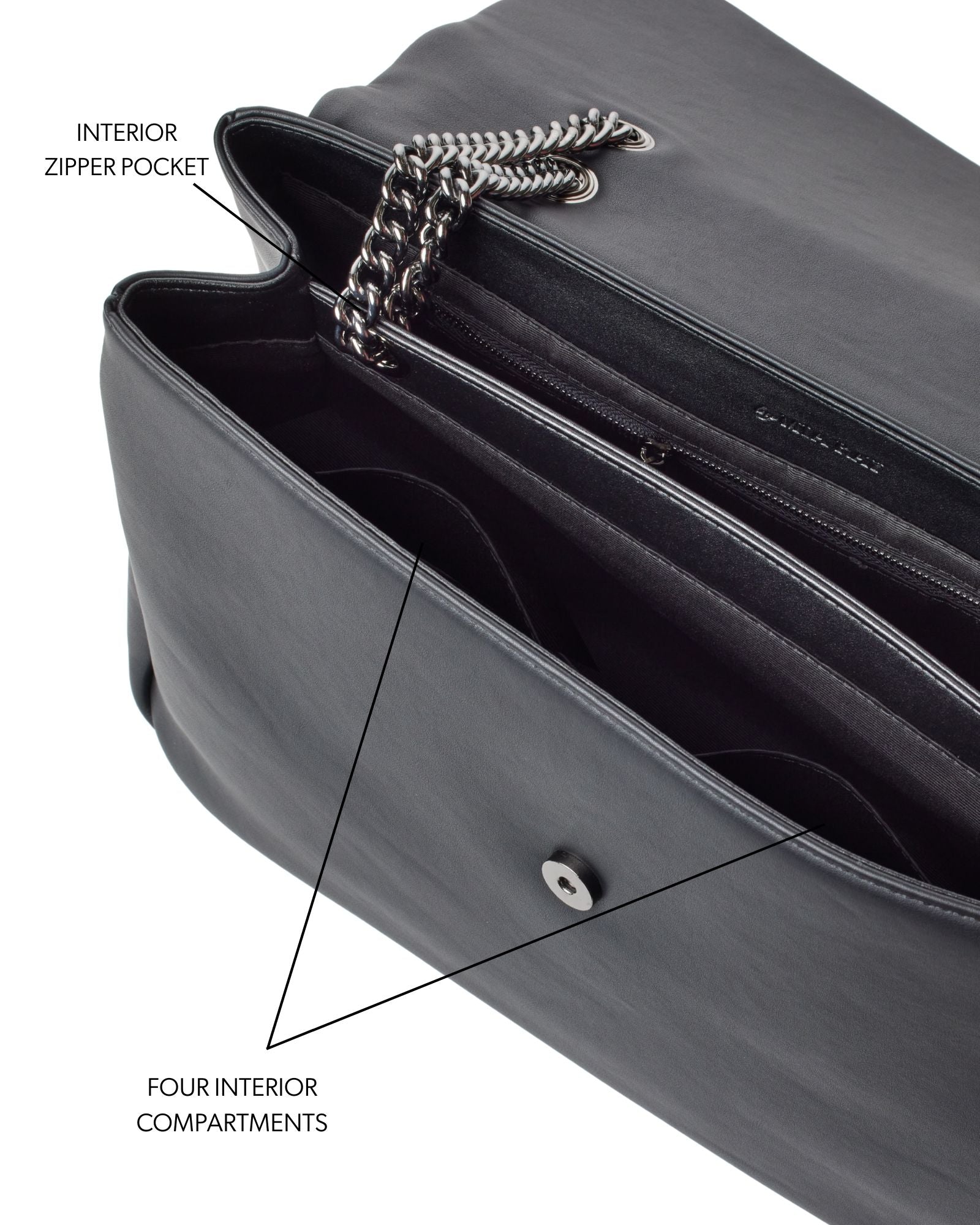 LARGE STANDARD FLAP BAG - BLACK