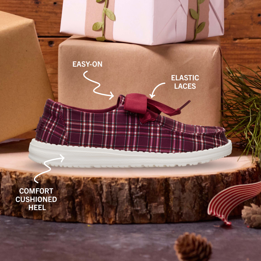 Wendy Holiday Bow - Red Plaid/Burgundy