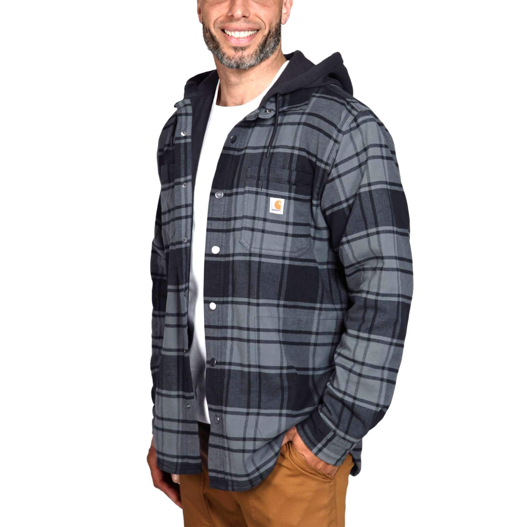 CHT Fleece-Lined Flannel Hooded Shirt Jacket 105621