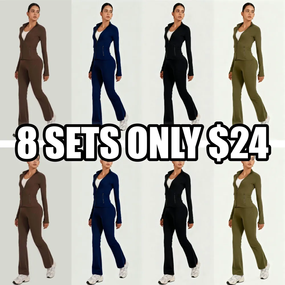 2PCS Slim-It BBL Jacket and Flare Leggings Daily Set