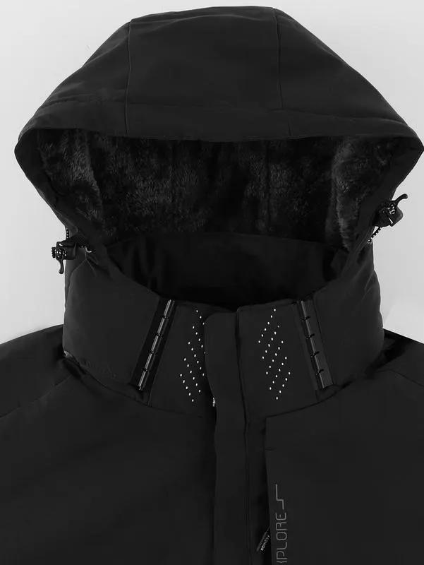 Men's Winter Ski Jacket Warm Fleece Lined Waterproof Windproof Hooded Insulated Outdoor Jacket