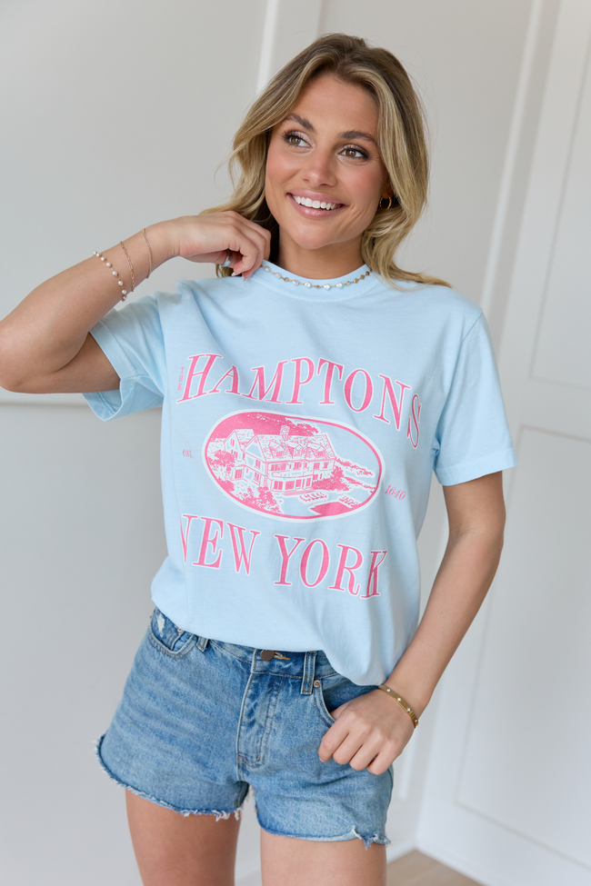 Hamptons Light Blue Graphic Tee