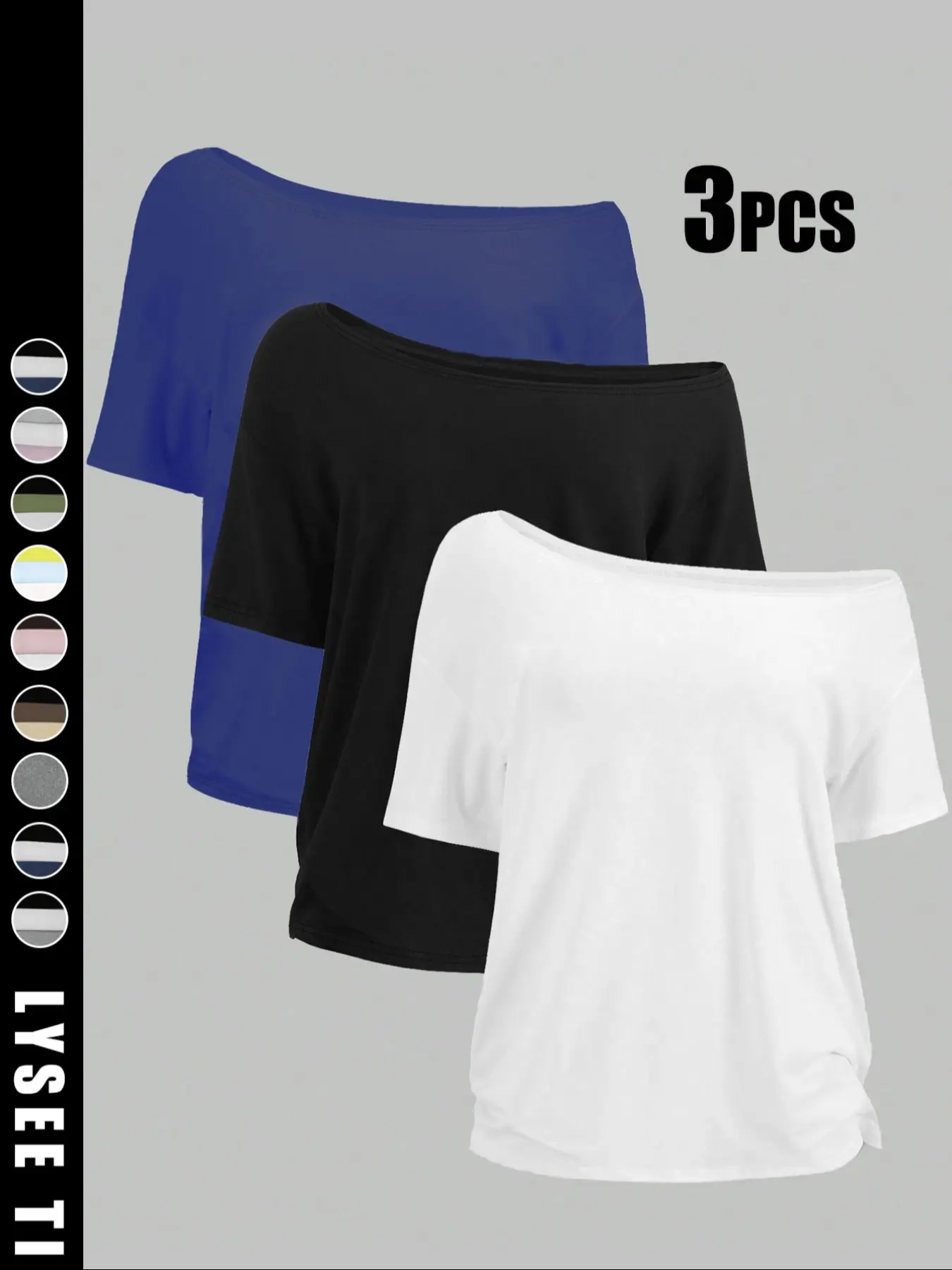 Women's Solid Color Tee, Casual Basic Essential Short Sleeve T-shirt Top