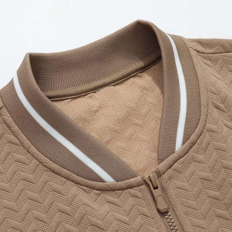 Men's Lightweight Varsity Bomber Jacket - Zip-Up Stand Collar