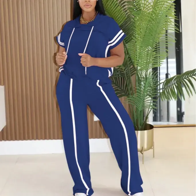 Women's Spring Summer Hooded Top & Lounge Pants Set 531GSM Oversized Loungewear