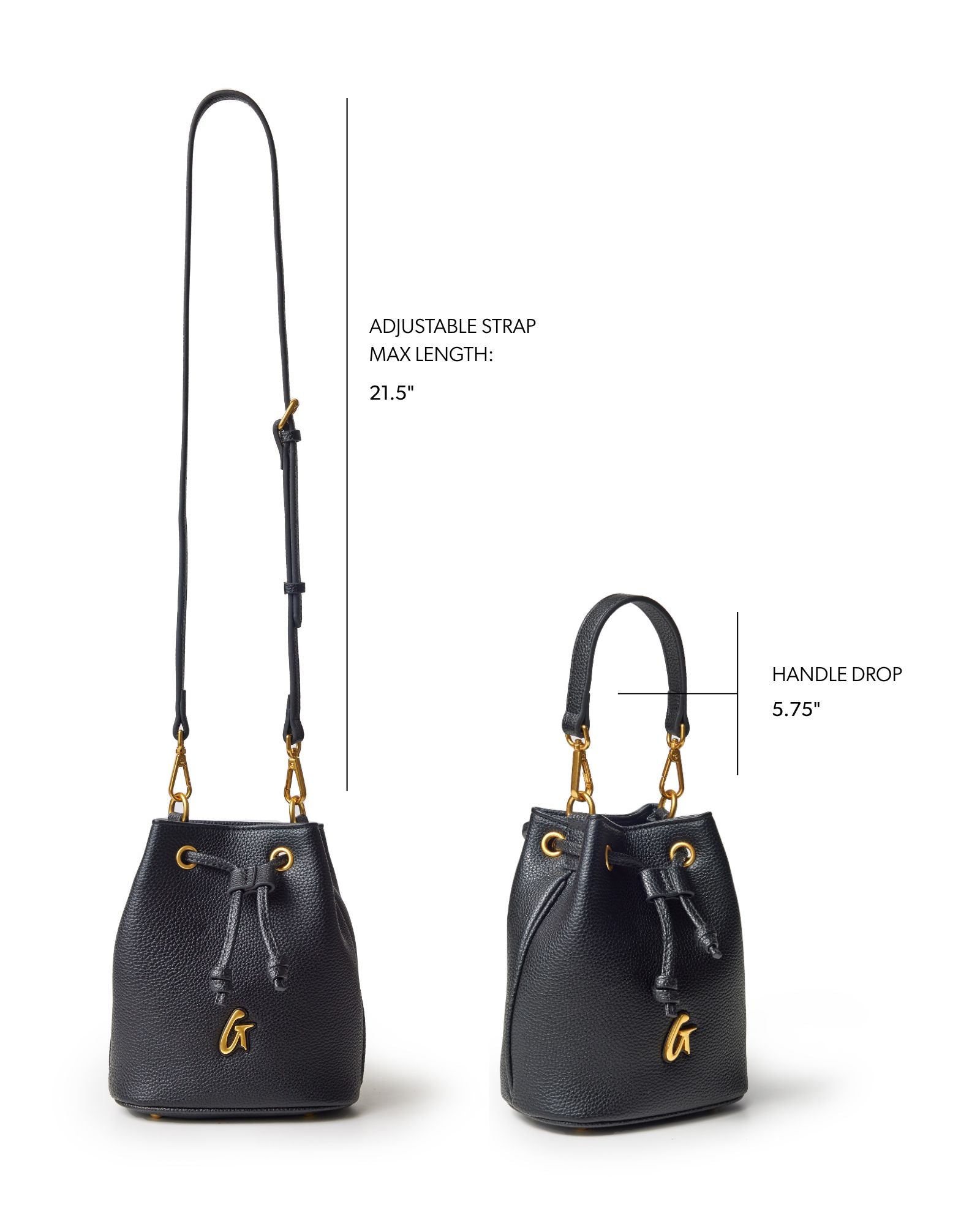 MINI PEBBLE BUCKET BAG - BLACK