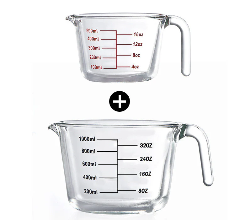 Anchor Hocking 1 Litre Glass Measuring Jug. Measures in Oz Pints & Ml