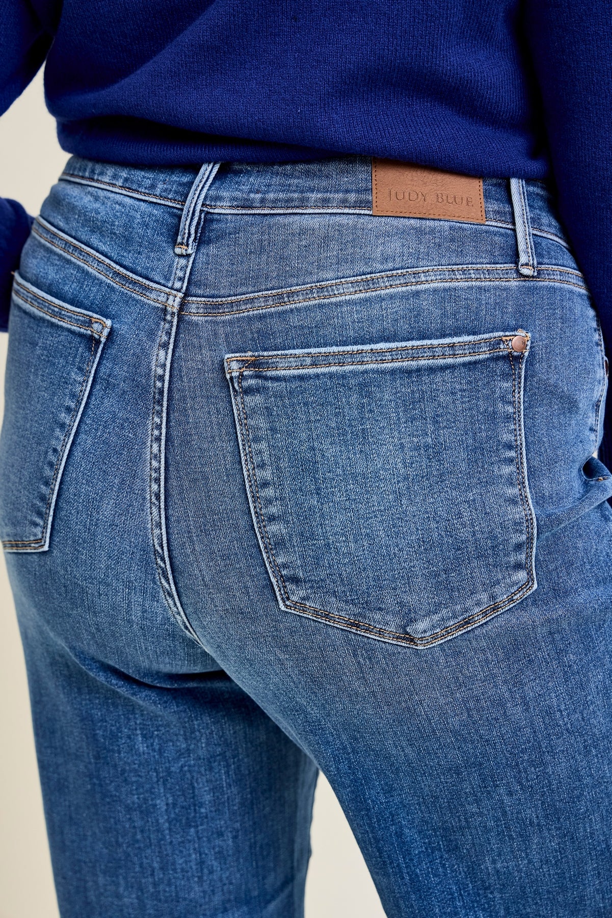 Samantha Mid Rise V-Front Straight Jeans - PLUS