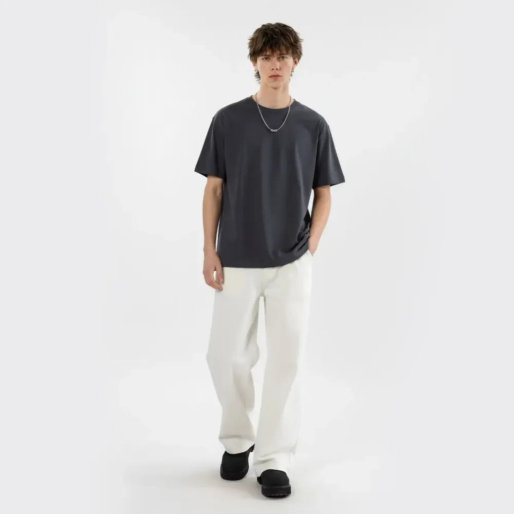 Heavyweight Tshirt 230G 100% Cotton Solid Color Unisex Loose Fit Fade Proof Versatile Everyday Wear