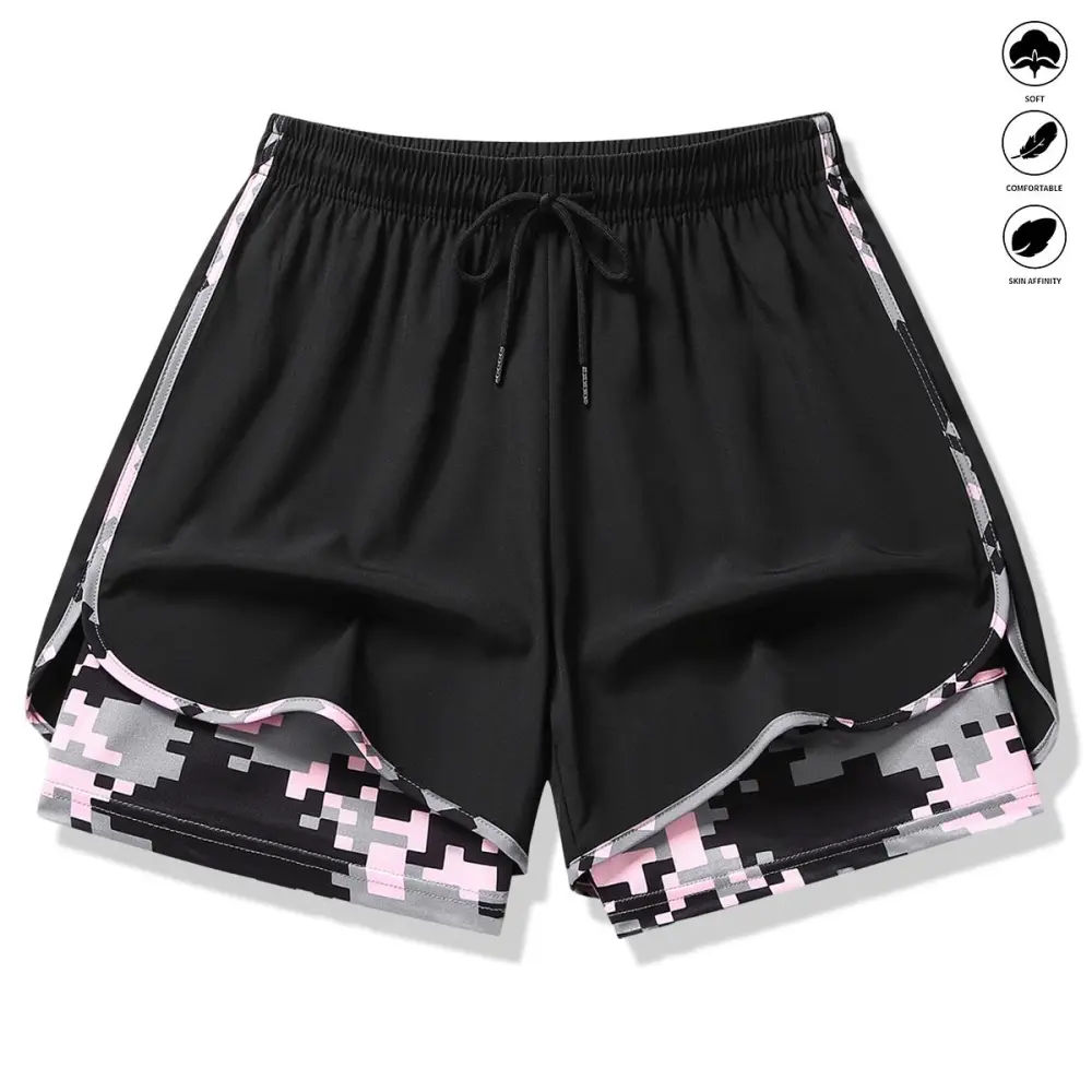 Women's Casual Athletic Shorts — Built-in Liner, Drawstring, and Elastic Waistband