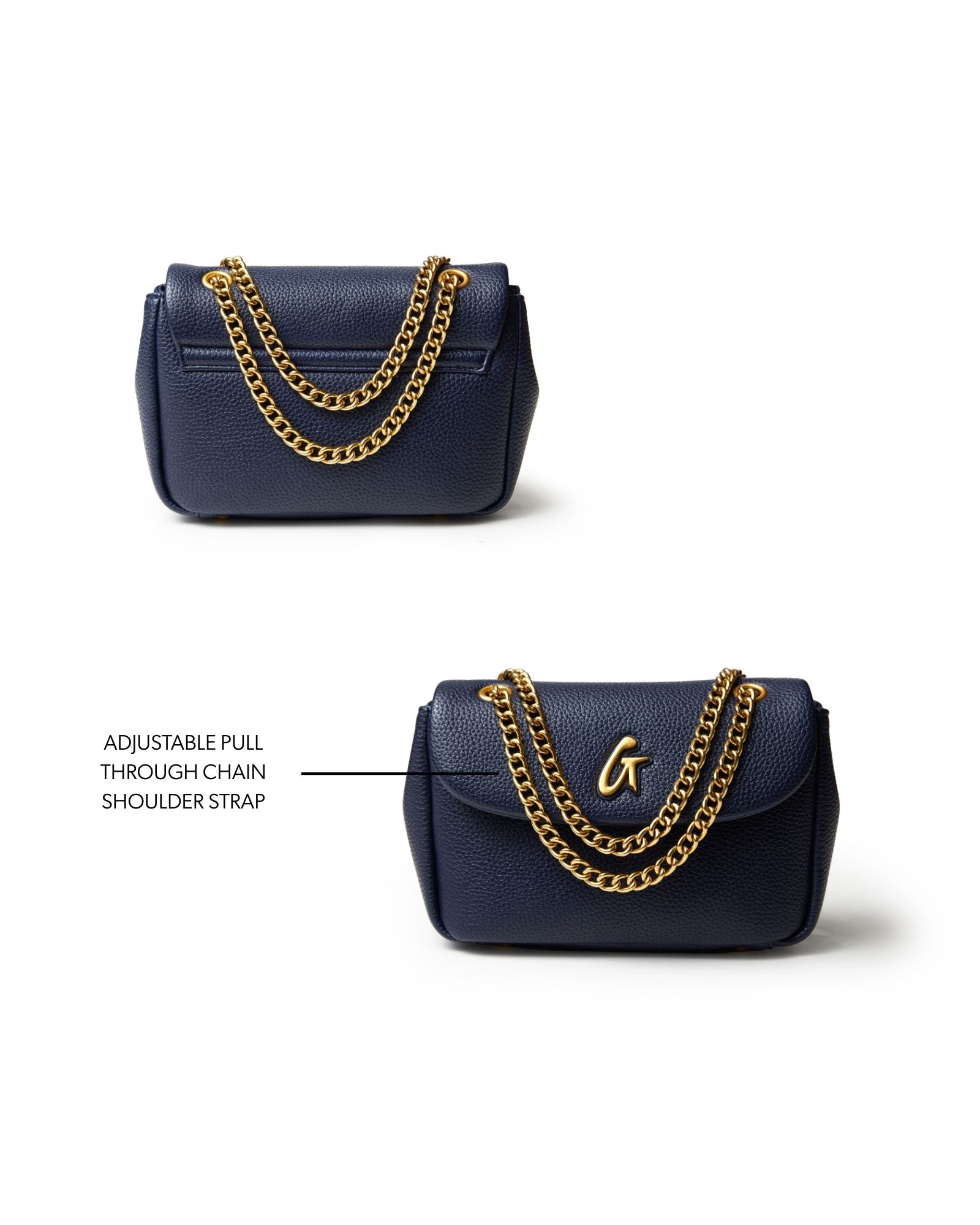 MINI PEBBLE FLAP BAG - NAVY