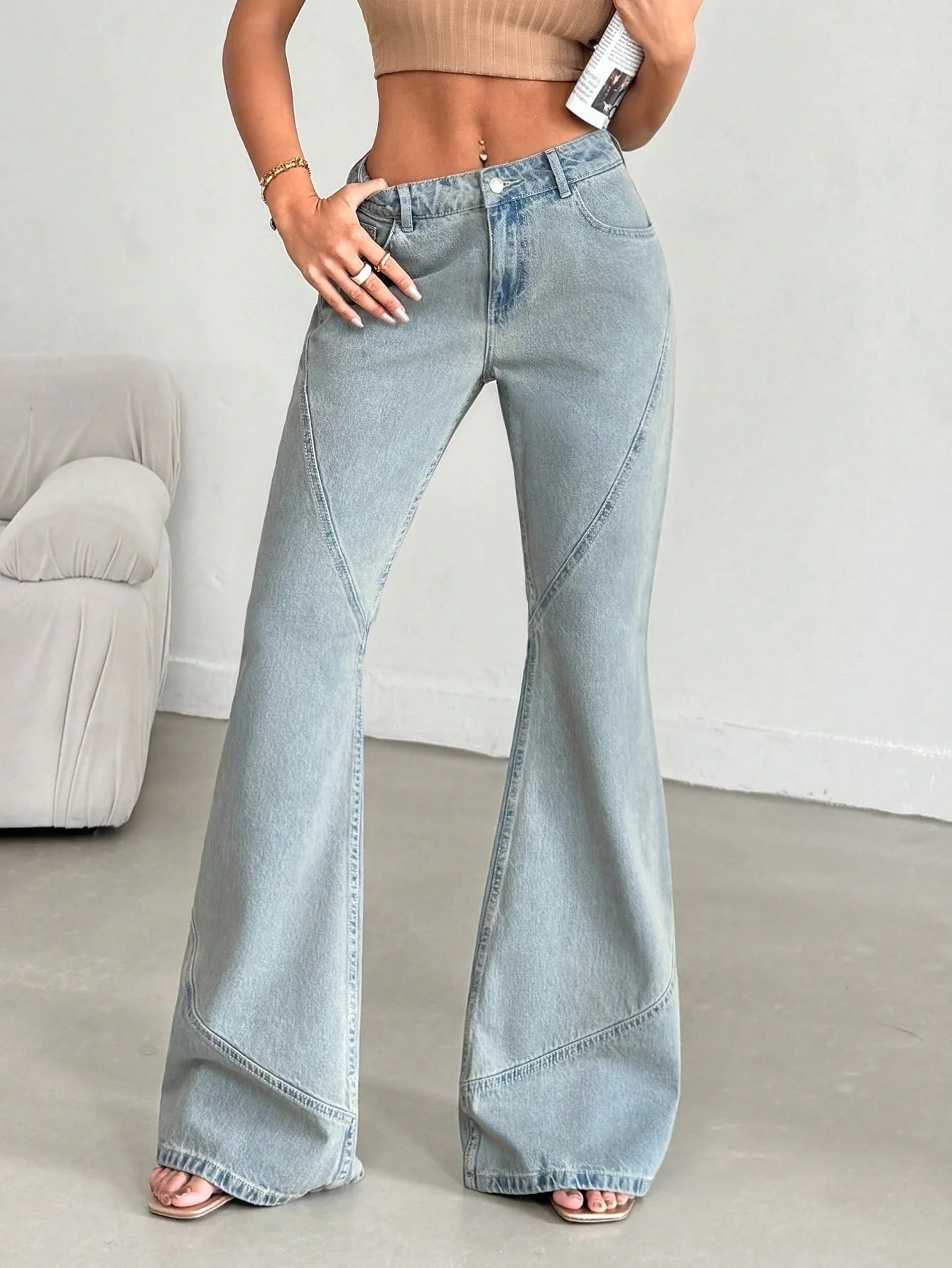 Stellar Grey Extra Flare Fit Jeans
