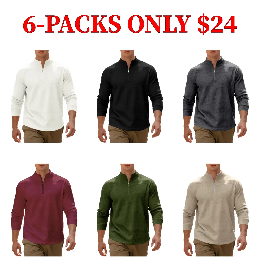 Men's solid color geometric textured long-sleeved casual pullover sweater