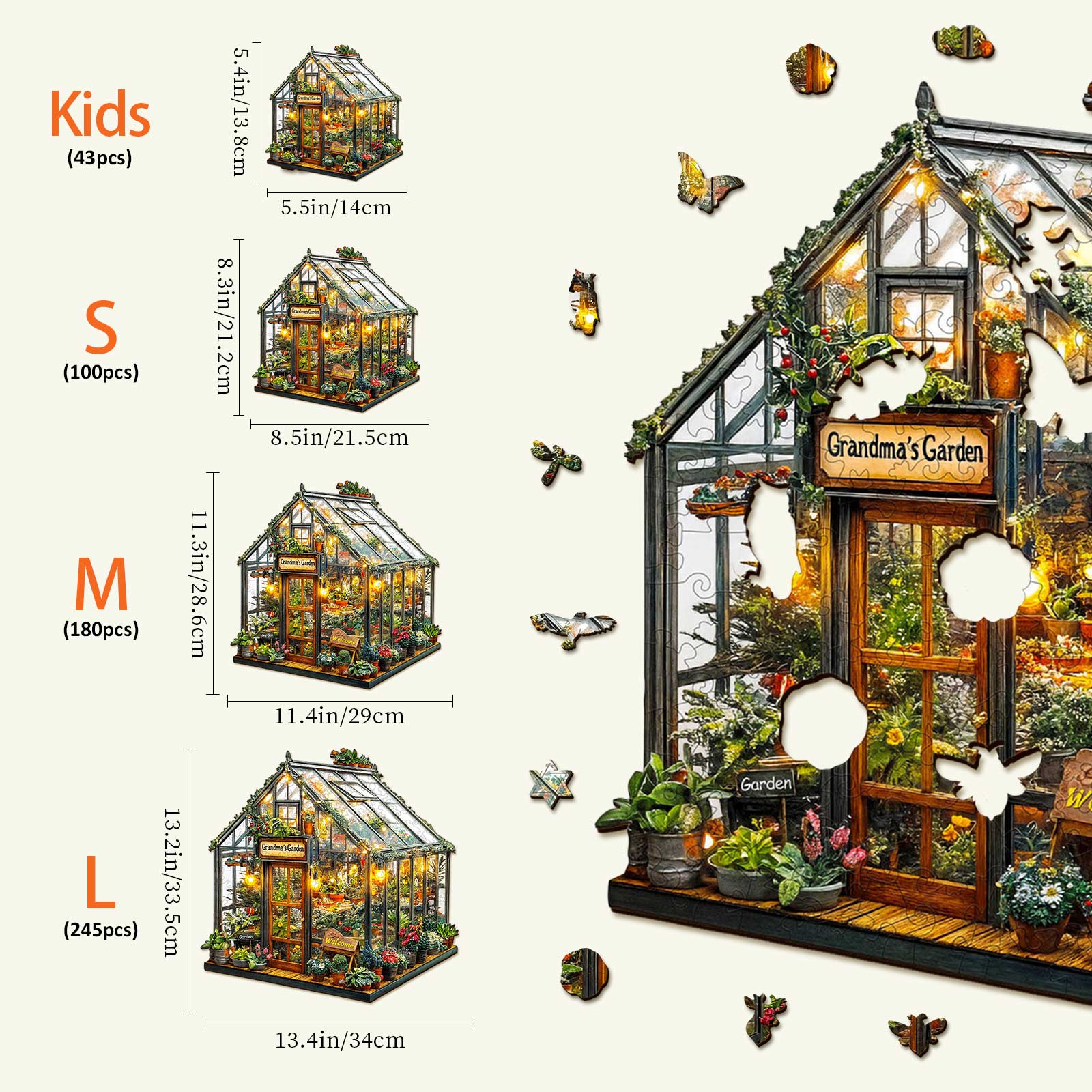 Grandma's Garden Wooden Jigsaw Puzzle