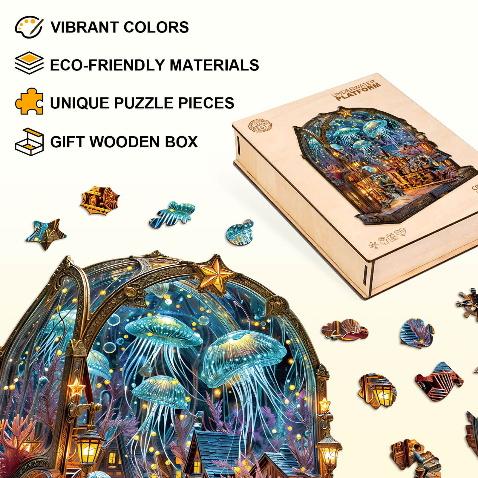 Underwater platform Wooden Jigsaw Puzzle
