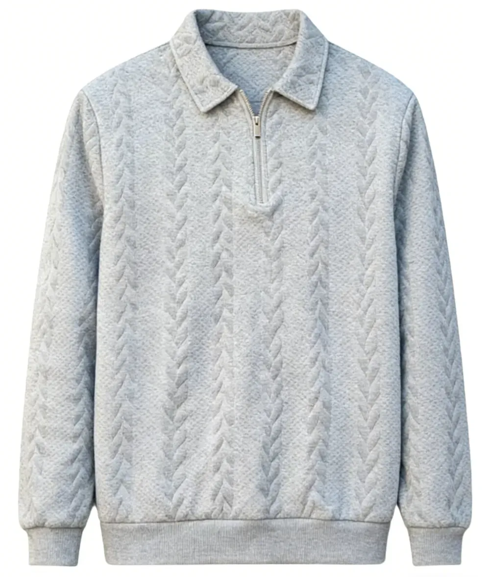 Final Hours!🔥 Up to 90% Off: Men's Premium Long Sleeve Knit Polo Sweatshirt - Essential Winter Style