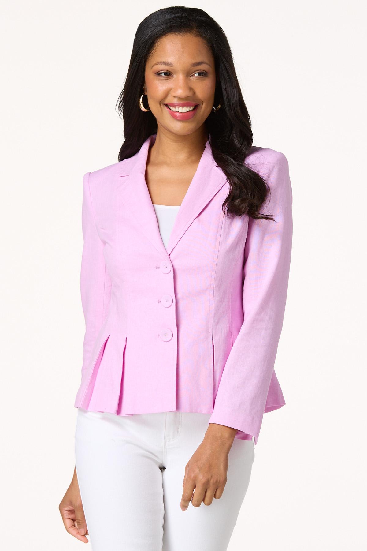 Linen Peplum Blazer