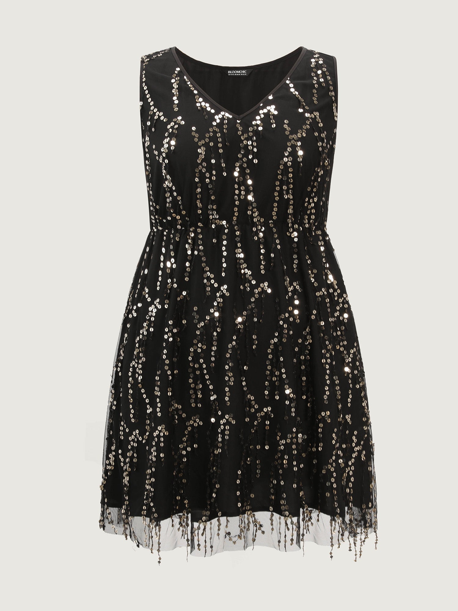 Sequin V-Neck Sleeveless Mini Dress