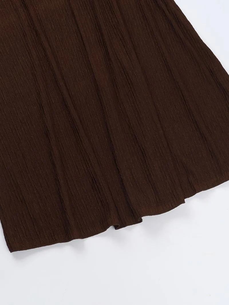 Women's Plain Lace Up Tie Back Flounce Sleeve Dress