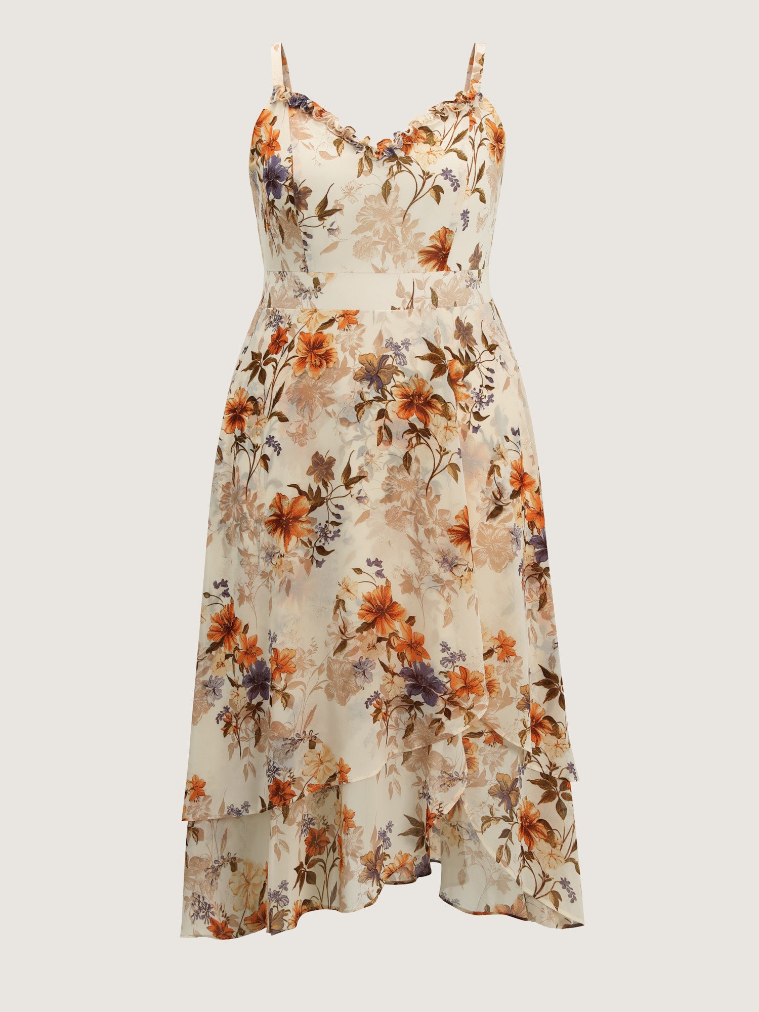 Floral Print Sweetheart Neckline Slit Maxi Dress