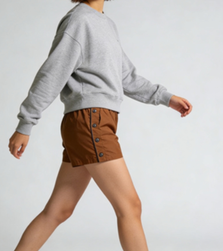 SIDE SNAP NYLON SHORTS - Daily Utility Staple