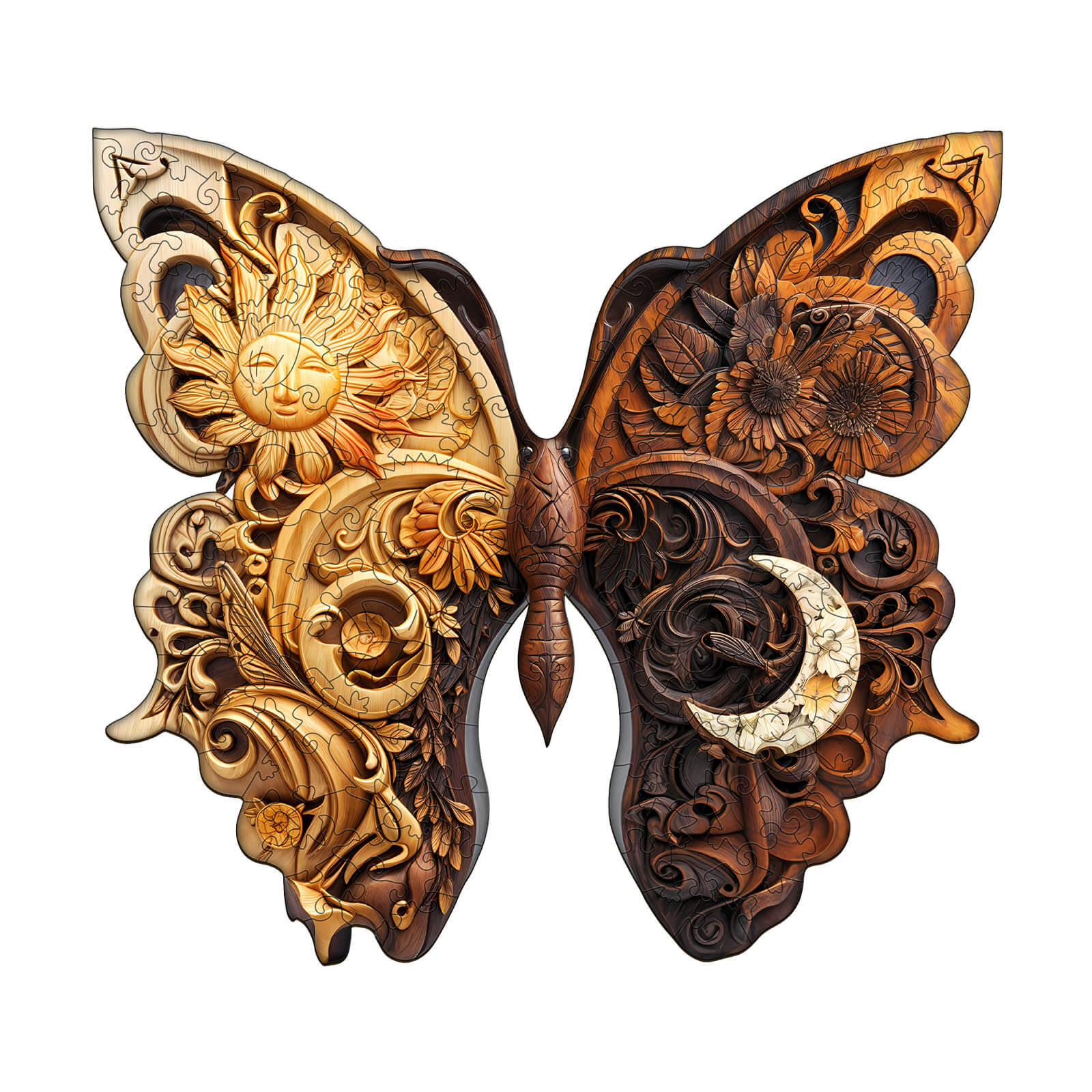Yin Yang Butterfly Wooden Jigsaw Puzzle